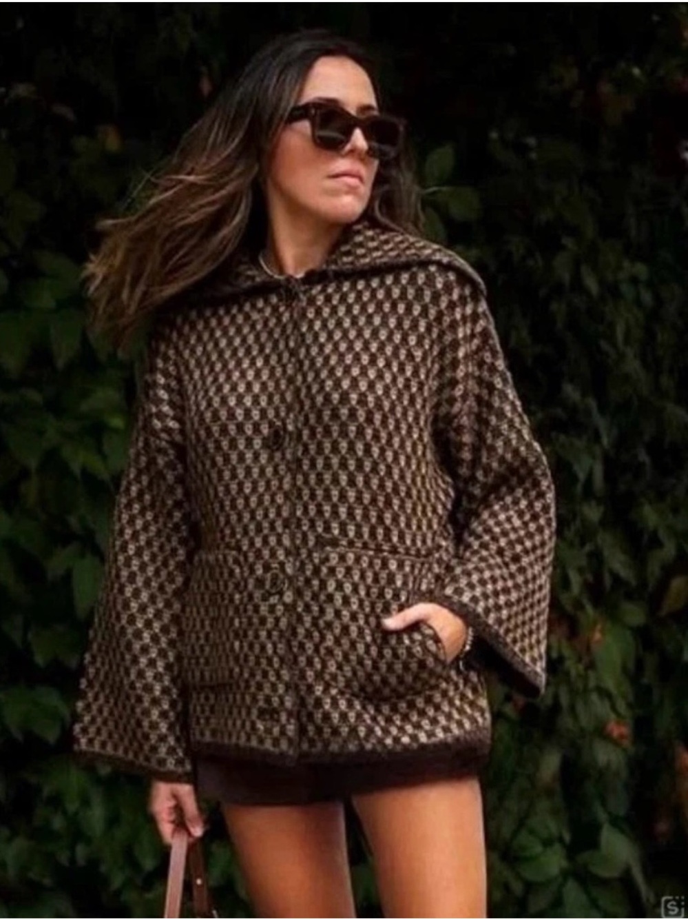 Zara Oversized Knit Jacket Mink Brown - Picture 7 of 12